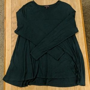 Long Tall Sally Green Long Sleeve Tunic Shirt